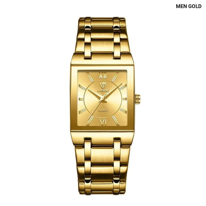 Golden Quartz Wristwatches for Female Male Fashion 30m
