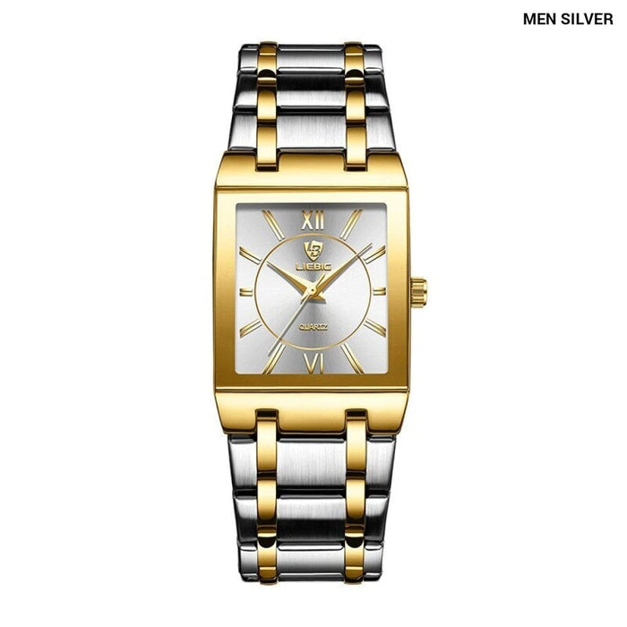 Golden Quartz Wristwatches for Female Male Fashion 30m