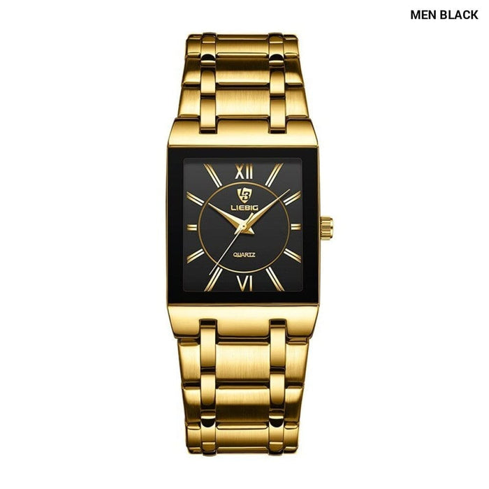 Golden Quartz Wristwatches for Female Male Fashion 30m