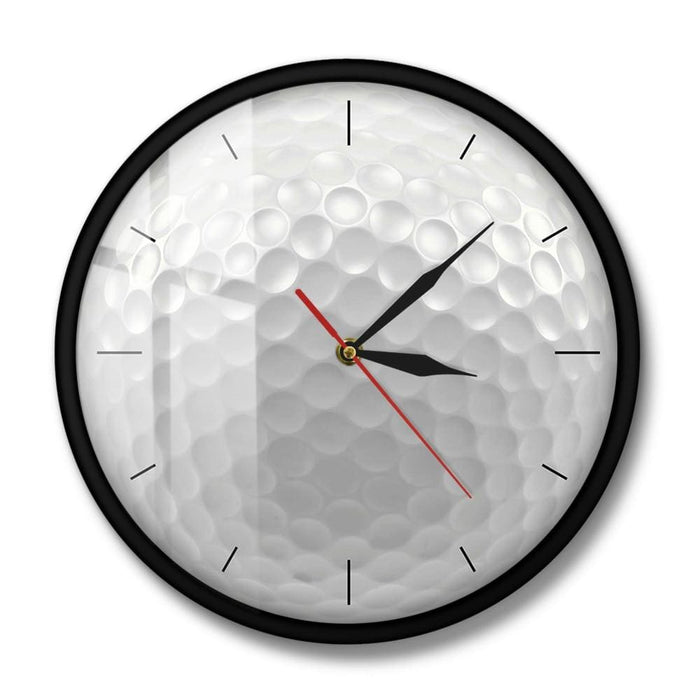 Golf Ball Round Frameless Wall Clock Silent Non Ticking 3d