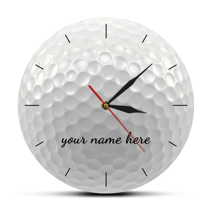 Golf Ball Round Frameless Wall Clock Silent Non Ticking 3d