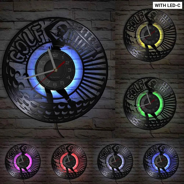 Golfer Vinyl Record Wall Clock