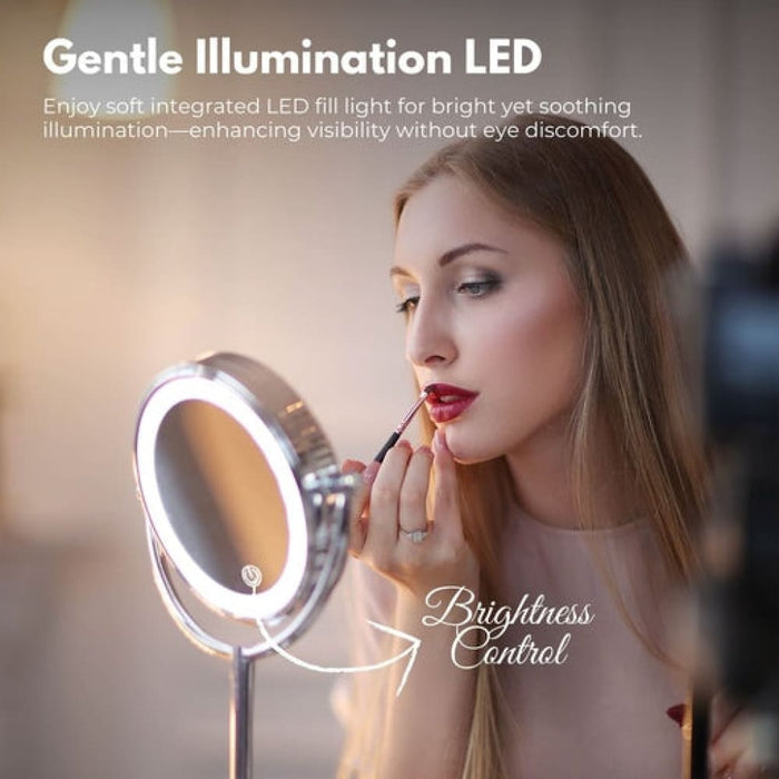 Gominimo 7 Inch Led Makeup Mirror With 10x Magnifying Silver