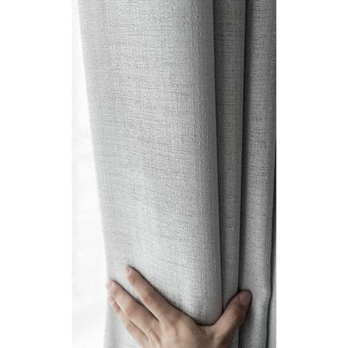 Gominimo Natural Linen Blended Curtains Set Of 2 W132cm x