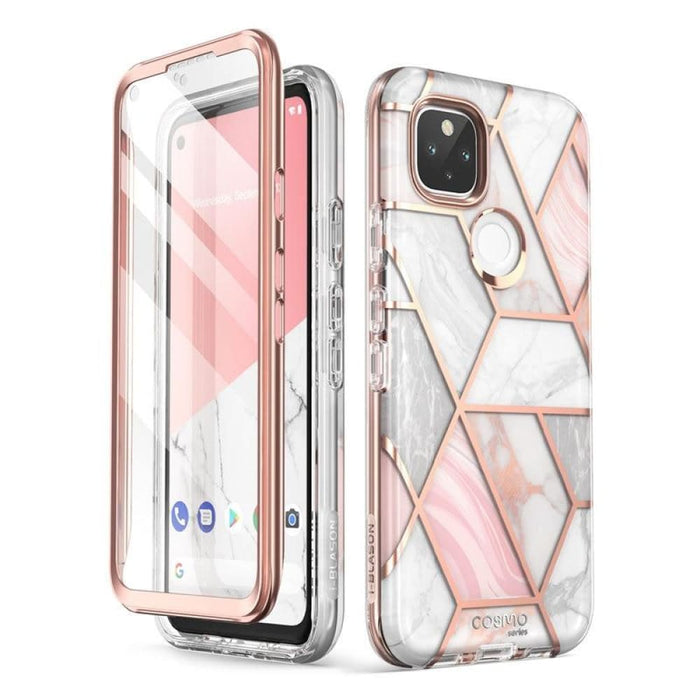 For Google Pixel 5 Case Full-body Glitter Marble