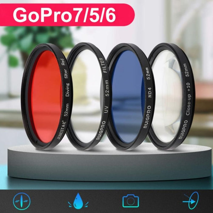 Gopro Hero 7/6/5 Professional 52mm Filter With Adapter Ring