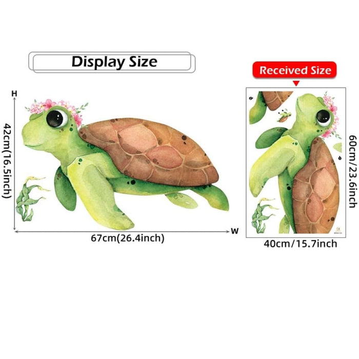 Green Sea Turtle Decorative Wall Stickers for Kids Room