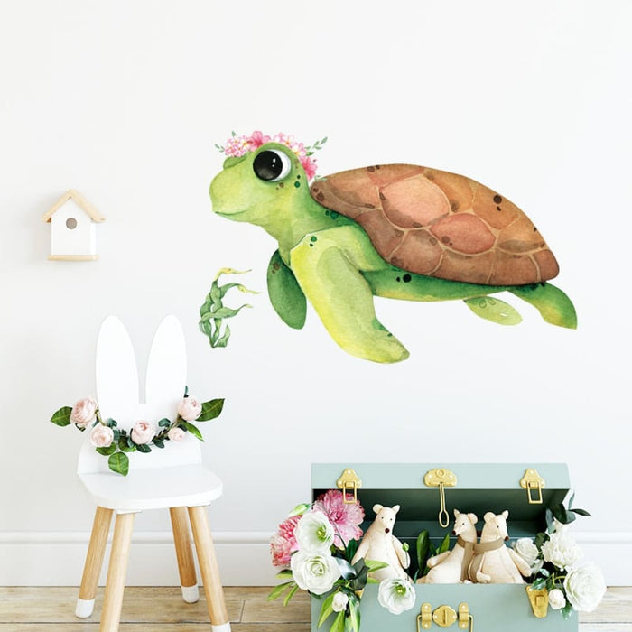 Green Sea Turtle Decorative Wall Stickers for Kids Room
