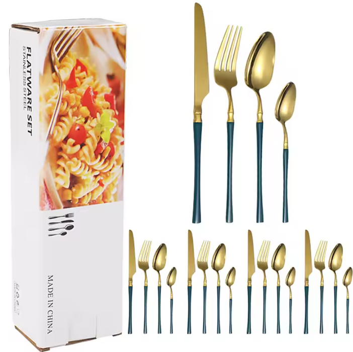 20 Piece Stainless Steel Hotel Tableware Set