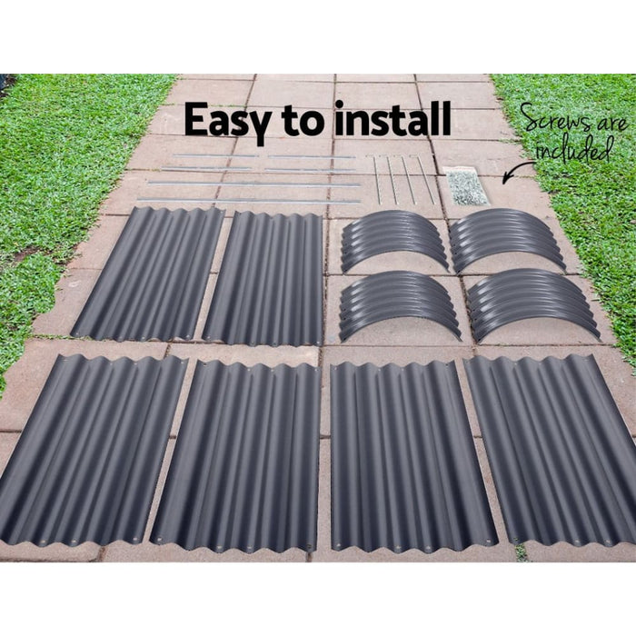 Greenfingers 320x80x42cm Galvanised Raised Garden Bed Steel