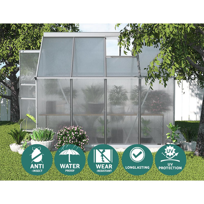 Greenfingers Greenhouse Aluminium Green House Polycarbonate
