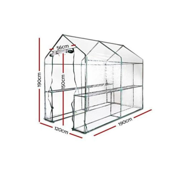 Greenfingers Greenhouse Garden Shed Green House 1.9x1.2m