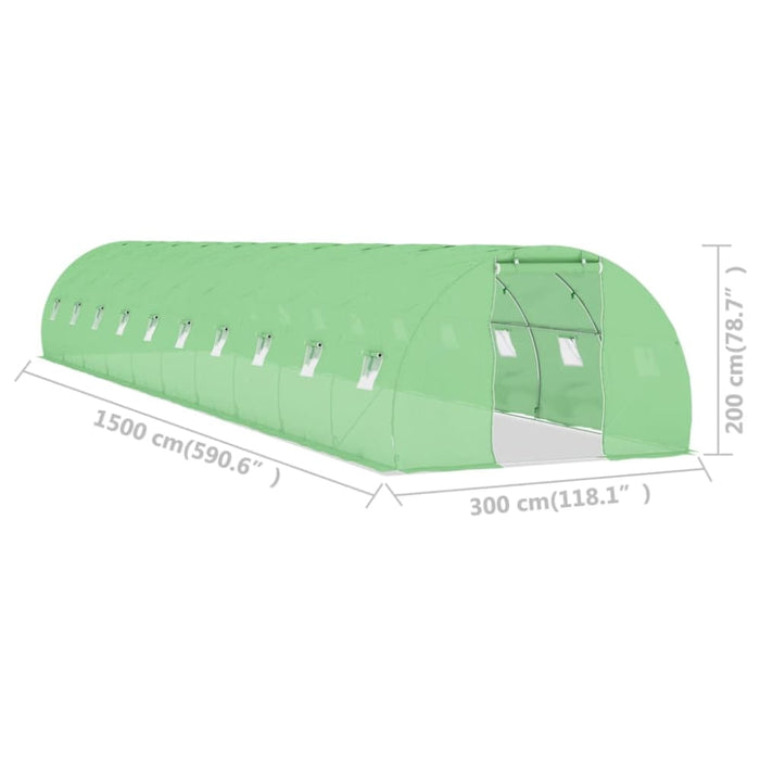 Greenhouse 45 M² 15x3x2 m Anopl