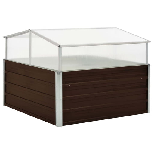 Greenhouse Brown 100x100x85 Cm Galvanised Steel Apioo