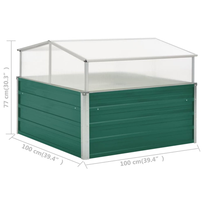 Greenhouse Green 100x100x77 Cm Galvanised Steel Aibxb