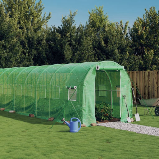 Greenhouse With Steel Frame Green 16 M² 8x2x2 m Tonnbok