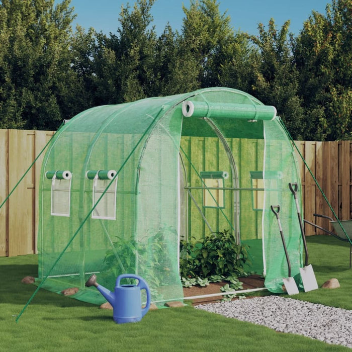 Greenhouse with Steel Frame Green 4 M² 2x2x2 m Tlabit