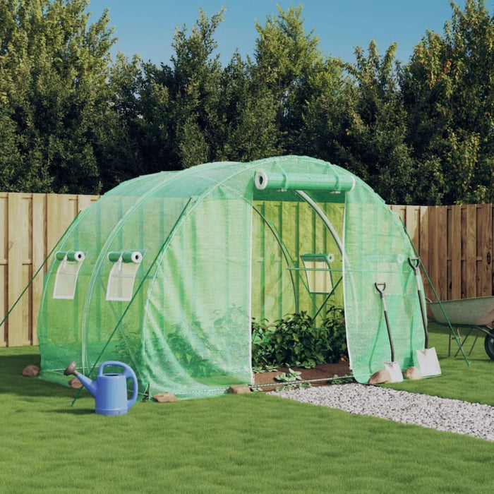 Greenhouse With Steel Frame Green 6 M² 3x2x2 m Tlabii