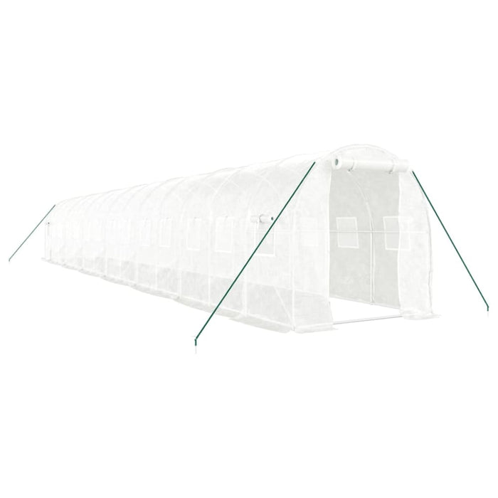 Greenhouse with Steel Frame White 28 M² 14x2x2 m Tonnbtt