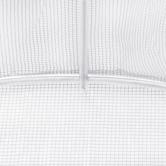 Greenhouse With Steel Frame White 42 M² 14x3x2 m Tonnbpp