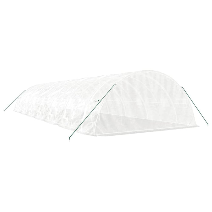 Greenhouse With Steel Frame White 70 M² 14x5x2.3 m Tonnbkk