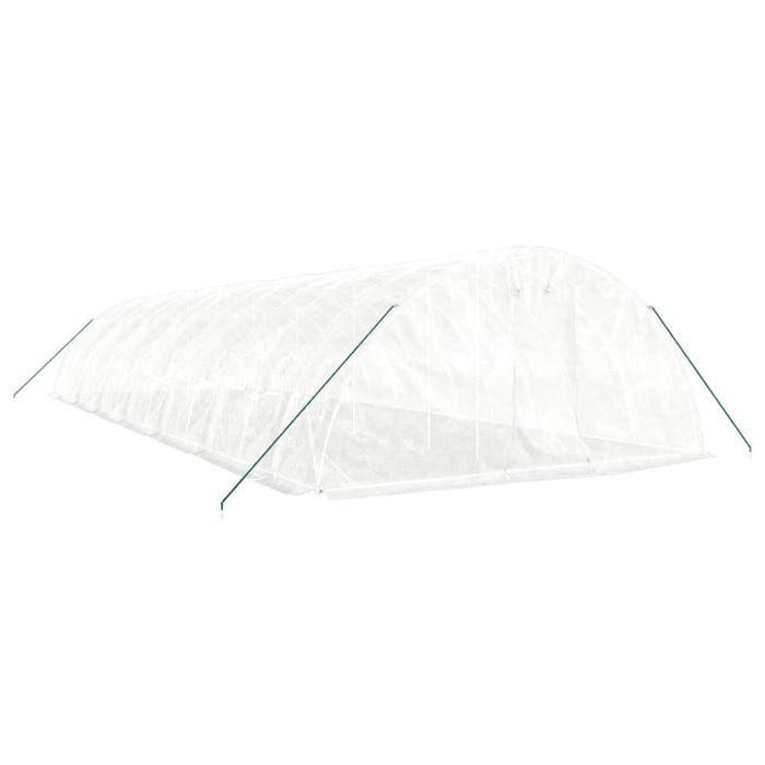 Greenhouse With Steel Frame White 70 M² 14x5x2.3 m Tonnbkk
