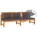 Day Bed with Grey Cushion 200x60x75 Cm Solid Wood Acacia