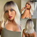 Grey Wavy Bob Wig with Bangs