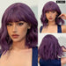 Grey Wavy Bob Wig with Bangs