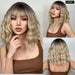 Grey Wavy Bob Wig with Bangs