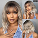 Grey Wavy Bob Wig with Bangs
