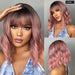 Grey Wavy Bob Wig with Bangs