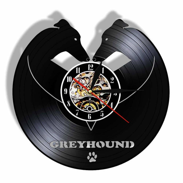 Greyhound Led Vinyl Record Wall Clock Vintage Whippet Art