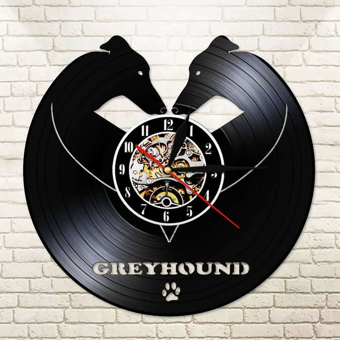 Greyhound Led Vinyl Record Wall Clock Vintage Whippet Art