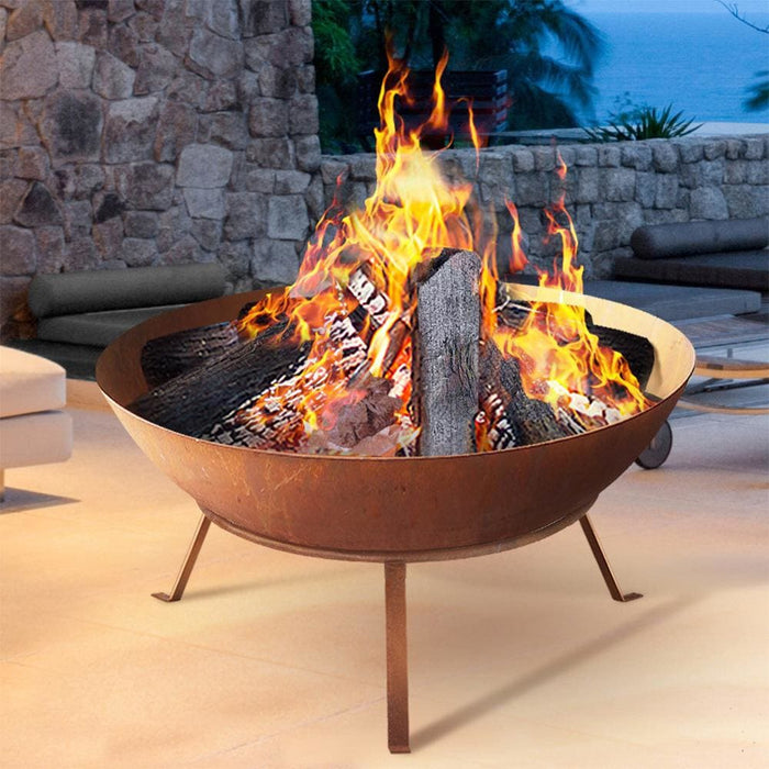 Grillz Fire Pit Outdoor Heater Charcoal Rustic Burner Steel