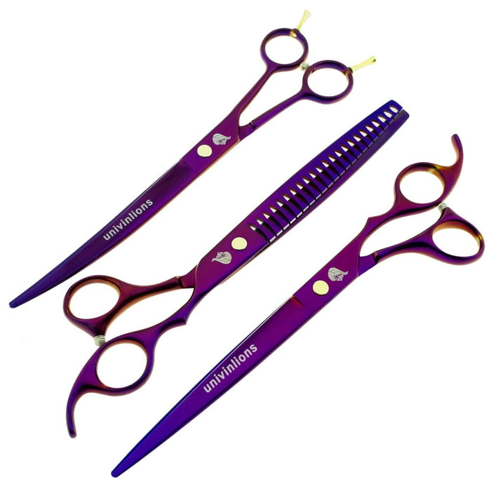Pet Grooming Titanium Curved Shears Trimming Scissors 8
