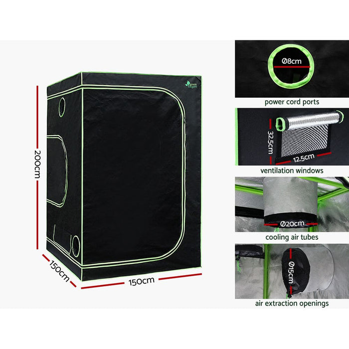 Grow Tent 2200w Led Light Hydroponic Kits System 1.5x1.5x2m