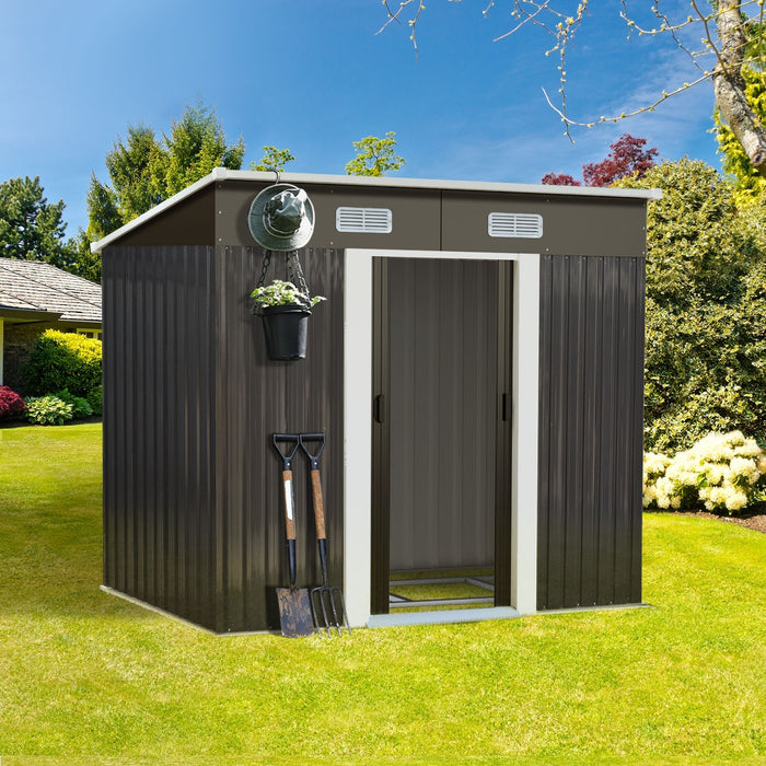 Garden Shed Outdoor Storage Sheds 1.94X1.21M Workshop Cabin Metal Base