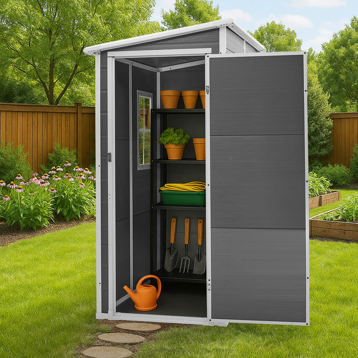 Garden Shed Outdoor Storage 1.52X1M Workshop Tool House Shelter Grey