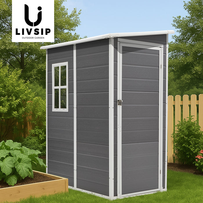 Garden Shed Outdoor Storage 1.52X1M Workshop Tool House Shelter Grey