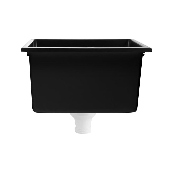 Kitchen Sink 38X38Cm Granite Stone Sink Laundry Basin Single Bowl Black