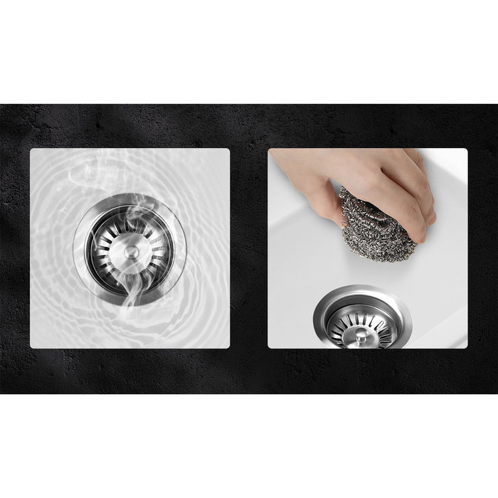 Kitchen Sink Stone Sink Granite Laundry Basin Single Bowl 45Cmx45Cm White