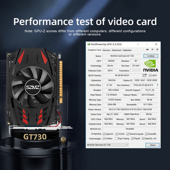 Gt730 2gb Graphics Video Card Mute Fan Computer Hd
