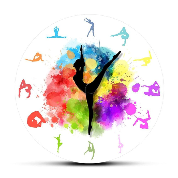 Gymnastics Girls Colourful Printed Wall Clock Sports Home