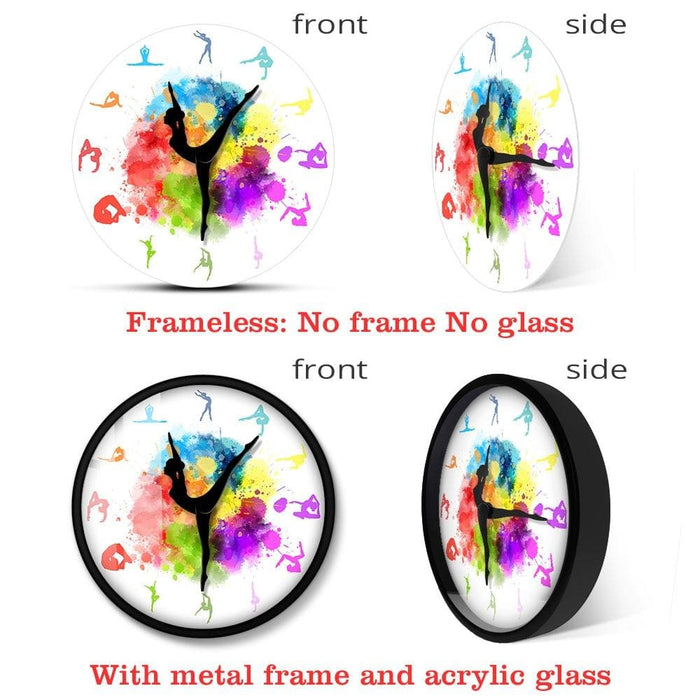 Gymnastics Girls Colourful Printed Wall Clock Sports Home