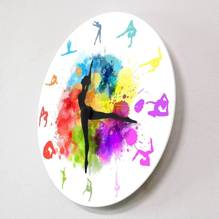 Gymnastics Girls Colourful Printed Wall Clock Sports Home