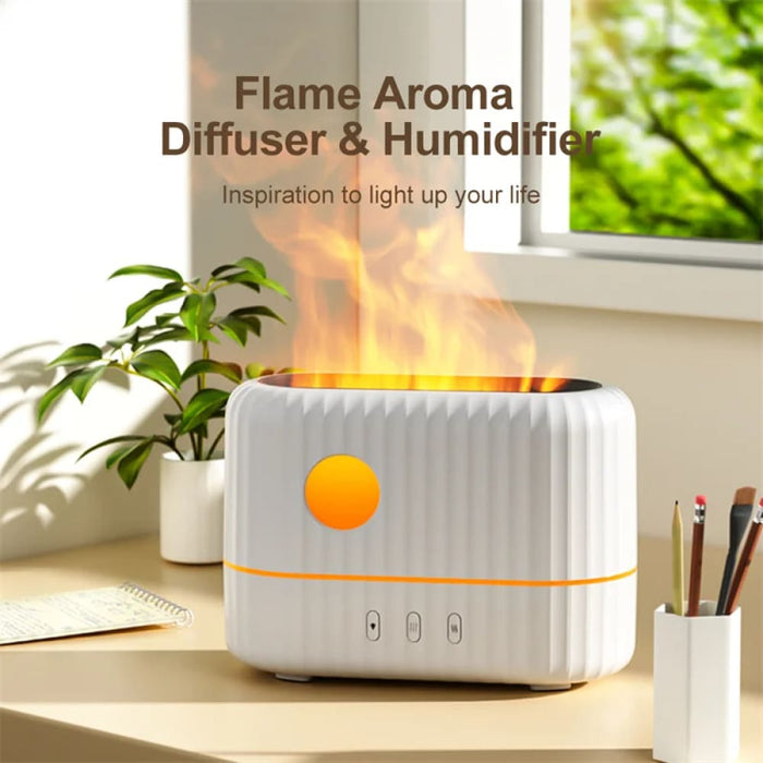 H8 200ml Usb Flame Aroma Diffuser Humidifier With Night