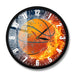 Half in Water Fire Basketball Silent Wall Clock Sport Gift