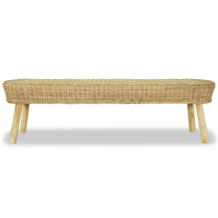 Hall Bench 160x35x45 Cm Natural Rattan Xaapnb