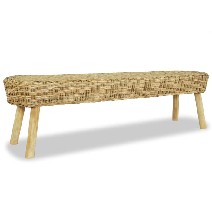 Hall Bench 160x35x45 Cm Natural Rattan Xaapnb